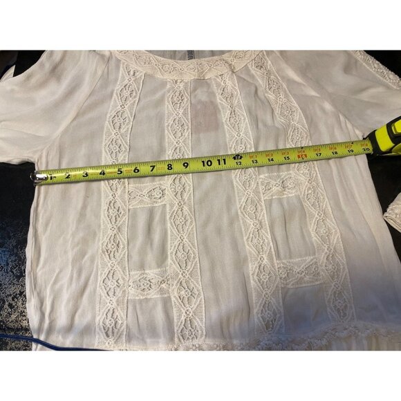 Monoreno White Dropped Waist White Cottagecore Flowy Dress Sz L - Picture 9 of 12